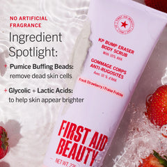 KP Bump Eraser Body Scrub 10% AHA Fresh Strawberry Travel Size